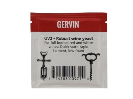 Gervin Wine Yeast GV2 Robust Red and White Full Bodied Wine Yeast
