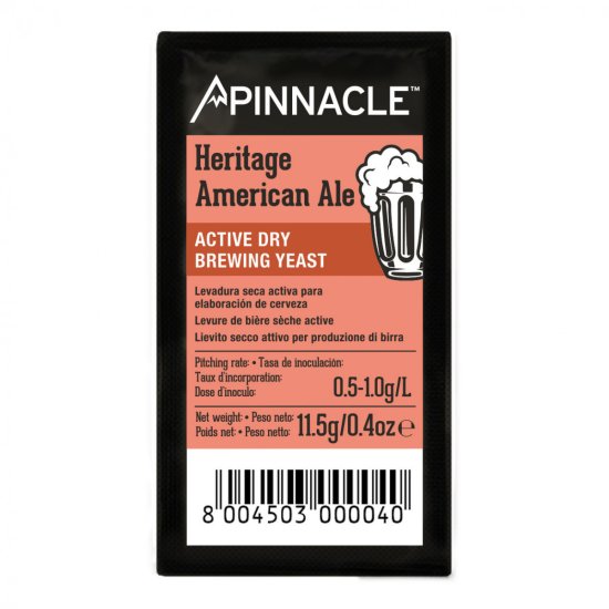 Pinnacle Active Dry Brewing Yeast Heritage American Ale 11.5 g Pinnacle Active Dry Brewing Yeast Heritage American Ale 11.5 g