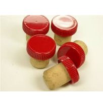 Plastic Top Flanged Corks Red (20)