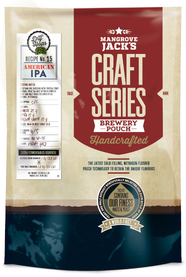 Mangrove Jack's Craft Series American IPA with Dry Hops - 2.5kg (40 Pints) No.15 Mangrove Jack's Craft Series American IPA with Dry Hops - 2.5kg (40 Pints) No.15