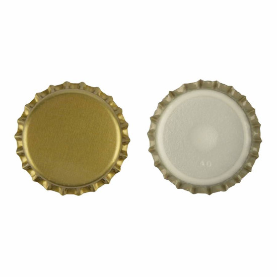 29mm Crown Caps Gold - Foam Inlay (100 Pack) - Click Image to Close