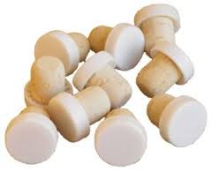 Plastic Top Flanged Corks White (20) - Click Image to Close